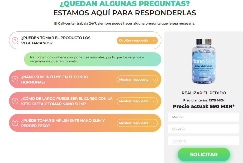 Nano Slim cápsulas mexico