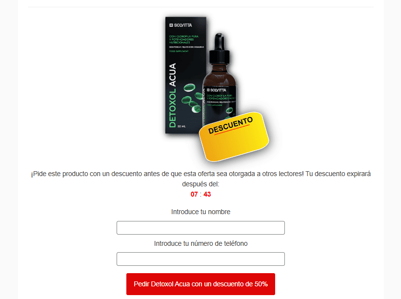 Detoxol Acua beneficios y efectos