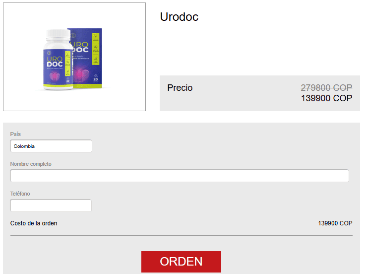 Urodoc Cápsulas para prostatitis en Colombia