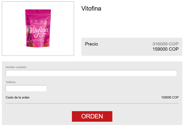 Vitofina polvo Precio