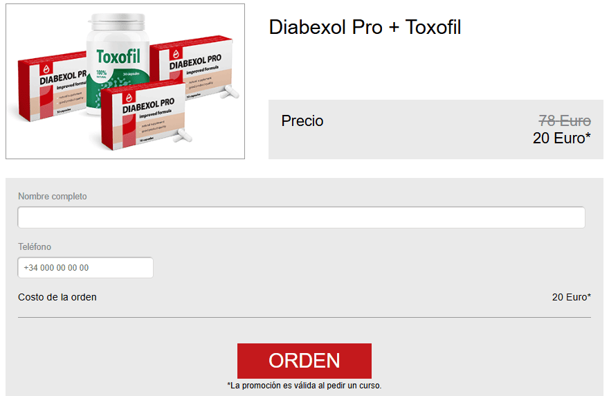 Diabexol Pro + Toxofil España Precio